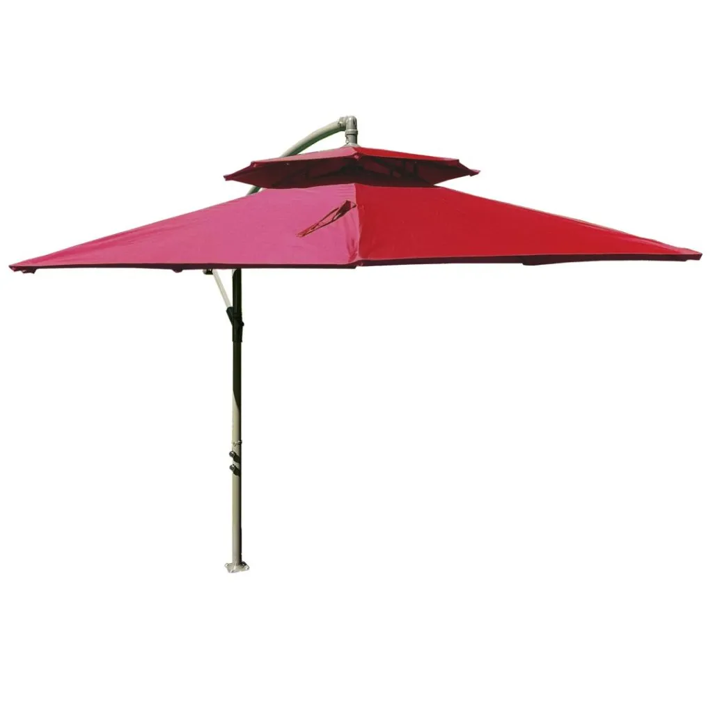 Parasol with red extendable arm