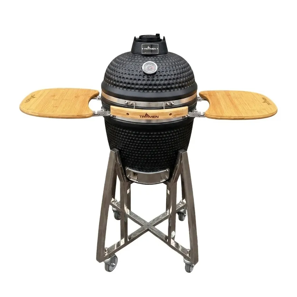 Horno Ahumador Cilíndrico Cerámico Negro 18
